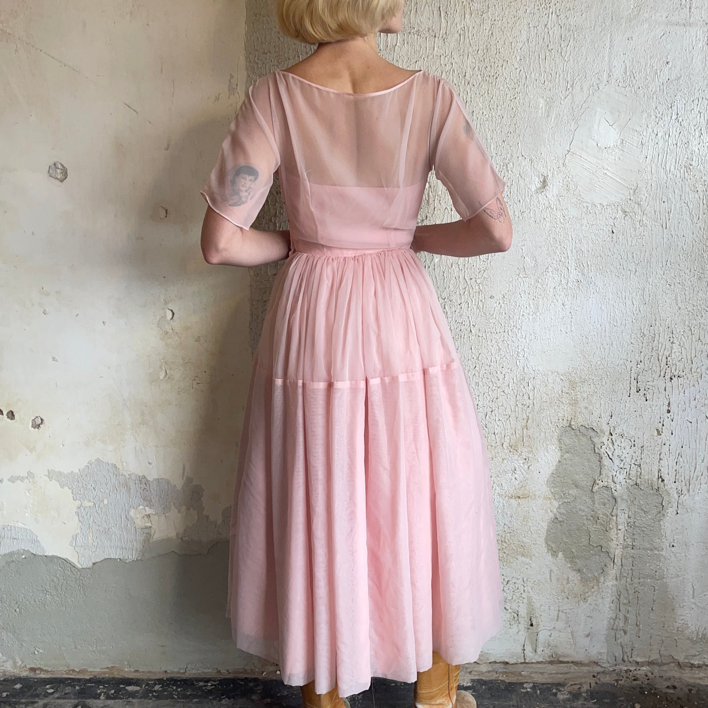 50’s Pink Sheer Dress XXS