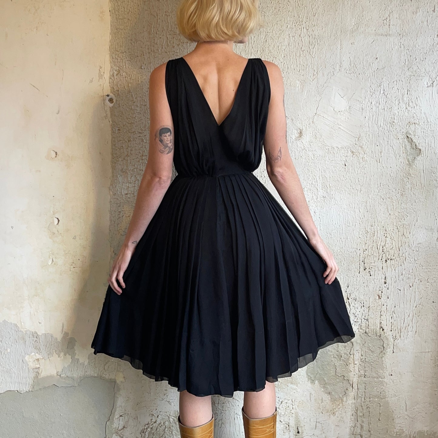 60’s Miss Elliette Black Dress XS