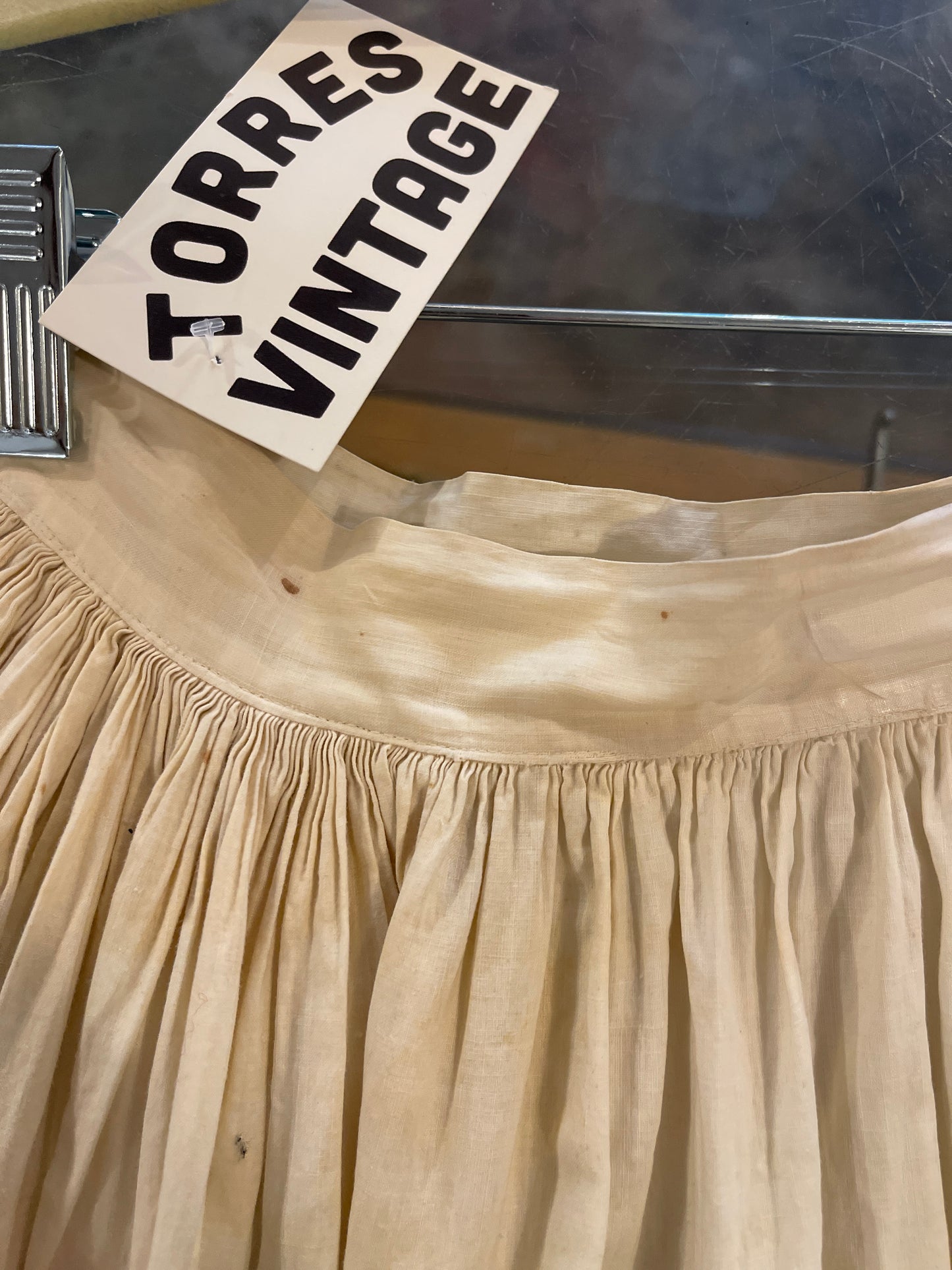 VTG Off White Poplin Maxi Skirt XXS